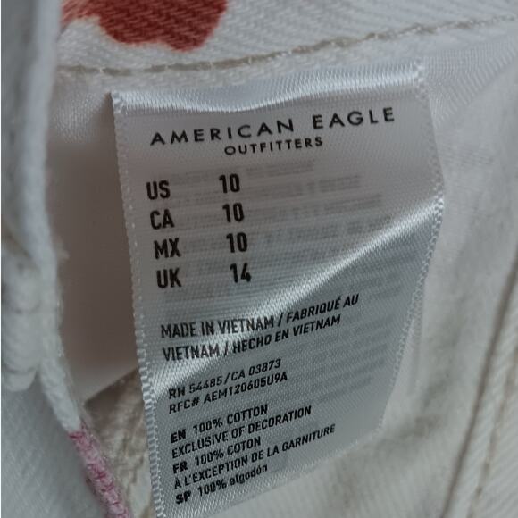 American Eagle Shorts Womens 10 White Floral Print Pleated Summer Cottagecore - Picture 5 of 14